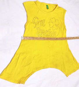 🇬🇧Baby Girls Bright Yellow "Get Lucky" Top