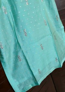 Elegant Sea Green Banarasi Silk Suit Set