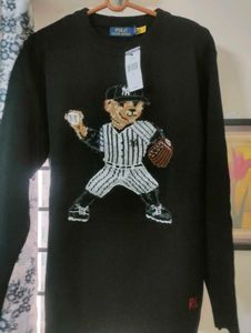NEW Polo Ralph Lauren BLACK Bear Sweater