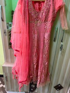 Elegant Peach Embellished Dress