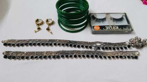 Indian Jewelry Set - Anklets, Bangles, Earrings &