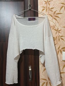 Sheer Cropped Sweater