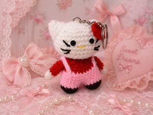 Crocheted Hello Kitty Keychain