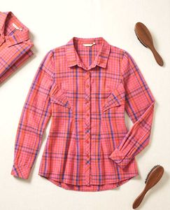 Pink Plaid Long Sleeve Shirt