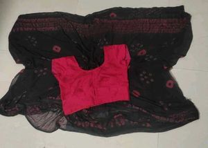 Bandhni Black Saree