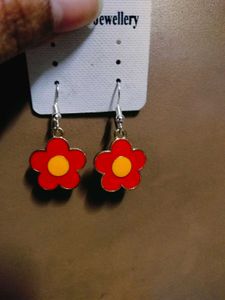 Green Flower Power Earrings