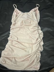 Shimmery Ruched Bodycon Dress