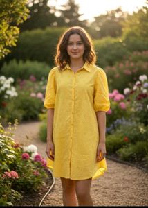 Sunny Yellow Broderie Dress