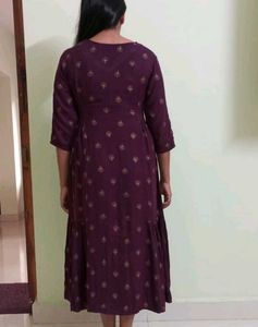 Maroon Embellished Anarkali Maxi
