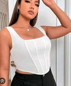 47127. Chic White Corset Top