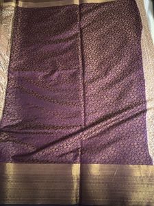 Banarasi-weave synthetic brocade sari