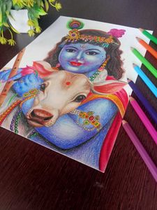 Handmade Lord Krishna Artwork