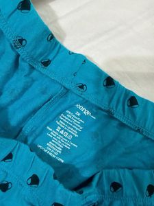 Blue short with Black Pattern