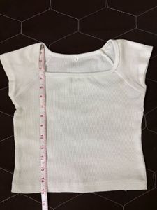 Women's White Square Neck Top