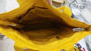 Vibrant Yellow Summer Tote Bag with Zippers