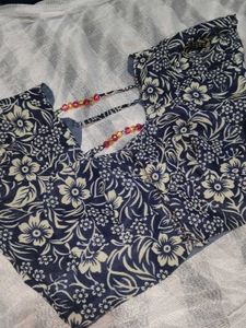 Floral Print Blouse with Beaded Straps