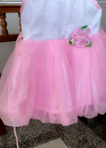 Beautiful Pink and White Partywear Frock