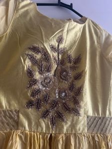 Designer Yellow kurti with plazo