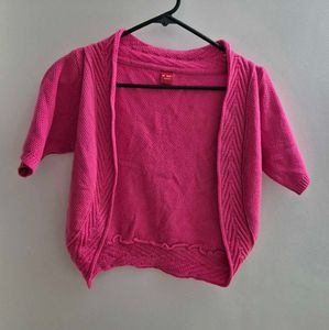 Chic Pink Cropped Cardigan