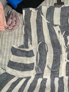 Striped Lace-Up Top