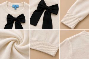 IVORY SWEATER WITH BLACK BOW