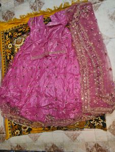 Pink Embroidered Lehenga Choli Set