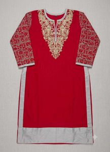 Elegant Red Embroidered Kurta Set