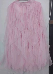 Pink Tulle Tiered Gown