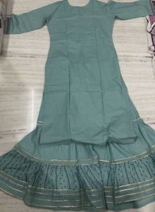 Elegant Teal Kurta Set with Sharara