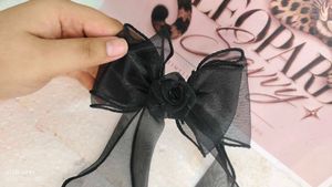 Black Organza Bow Hair Accessory