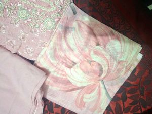Elegant Pink Embroidered Kurta Set material