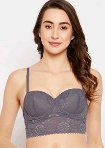 Clovia Balconette Bralette in Dark Grey