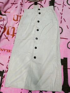 Button Front Midi Skirt