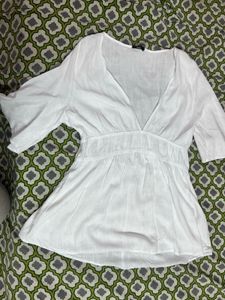 White V-Neck dress