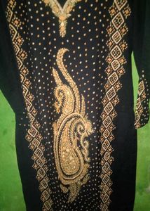 Elegant Black &amp; Gold Embroidered suit