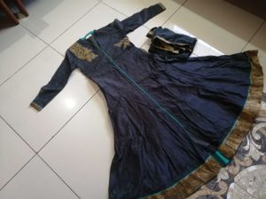 Elegant Navy Blue Kurta Set with Dupatta