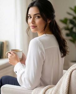 Elegant White Button-Up Blouse