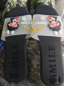 Olive Green Colour Slippers For Girls