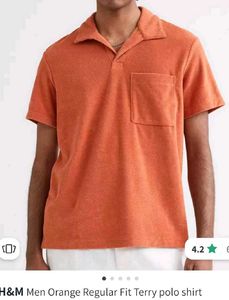 H&M men's orenge Terry polo  tshirt