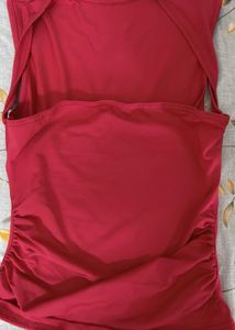 Chic Red Ruched Tank Top
