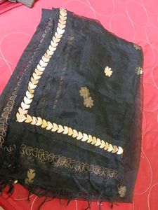 Elegant Black &amp; Gold Embroidered Dress