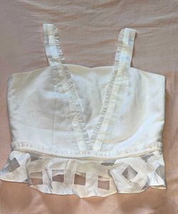 Stylish White Peplum Top