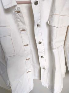 White Denim Oversized Shirt