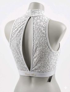 Victoria's secret Mock Neck Leopard Mesh Crop Top