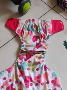 Cute Heart Print Cloth Diaper