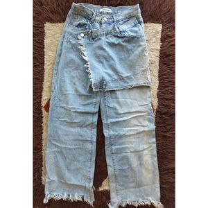 Y2K Asymmetrical Skirt-Overlay Jeans
