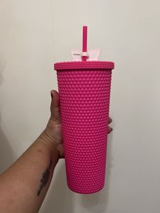 Barbie Pink Studded Tumbler with Straw