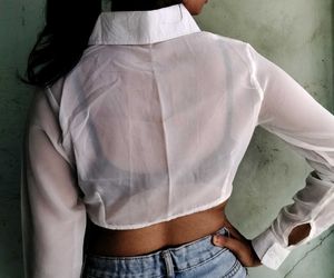 Sheer White Cropped Button-Up Shirt