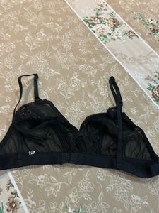 Sheer Black Lacy Bralette- 34 B