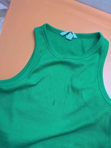 Ribbed Racerback Tank Top - Green
